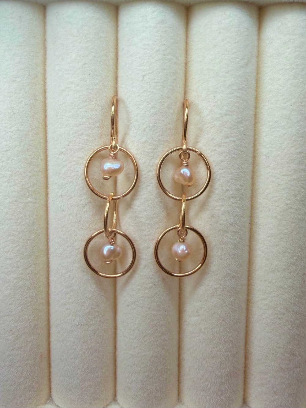 Pearl Ring Drop Earrings